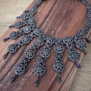 Vintage-Inspired Silver  marcasite Necklace